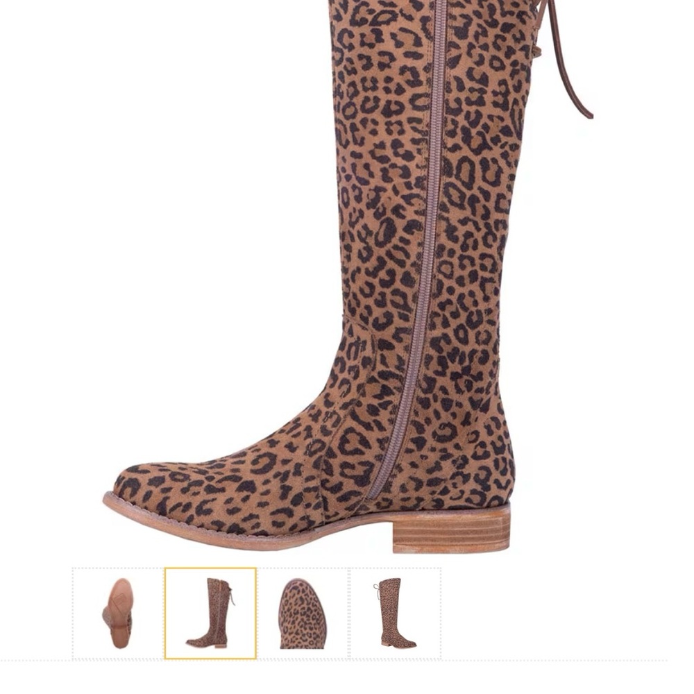 DINGO Alameda Leopard Suede Leather Tall Boot size 9.5